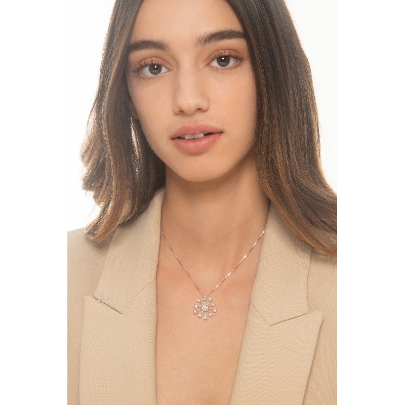 18k Weißgoldkette mit Feuerwerksanhänger aus Diamanten 18k Weißgoldkette mit Feuerwerksanhänger aus Diamanten