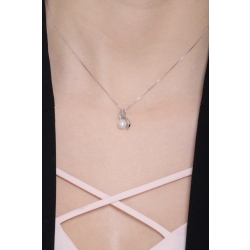 Weißgoldkette 18 Karat mit Perle und Diamanten 2