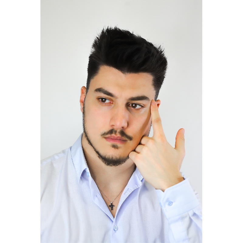 Weißgold Kreuz Kette Herren schwarze Diamanten