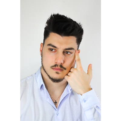 Weißgold Kreuz Kette Herren schwarze Diamanten