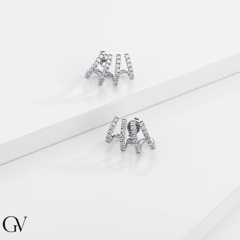 750er Weißgold Ohrringe mit Diamanten