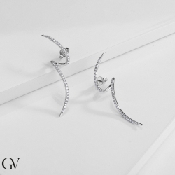 Ausgefallene Weißgold Ohrringe mit Brillanten  2