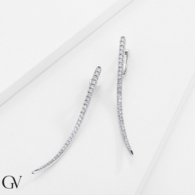 Weißgold 18K Designer Ohrhänger mit Diamanten Weißgold 18K Designer Ohrhänger mit Diamanten