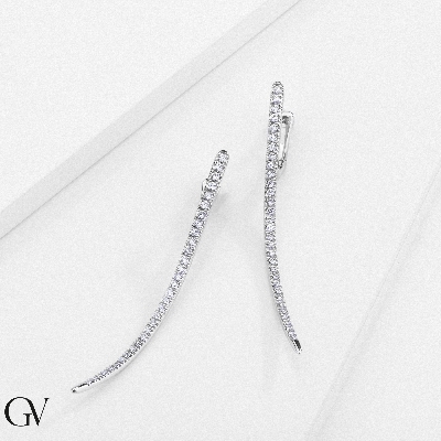 Weißgold 18K Designer Ohrhänger mit Diamanten