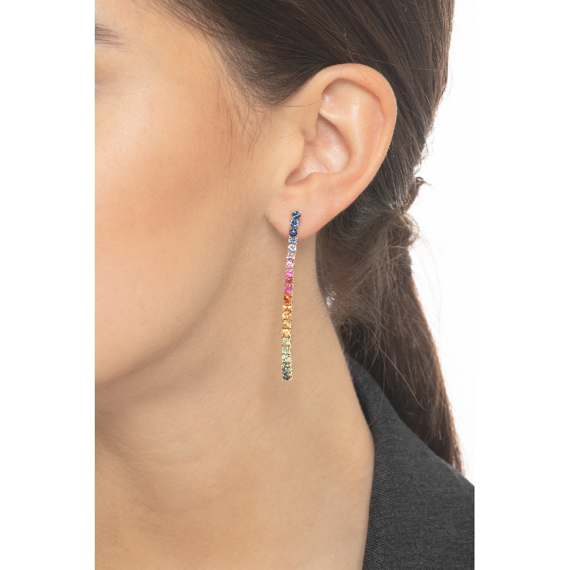 Saphir Ohrringe 18 K Gelbgold Rainbow Kollektion Saphir Ohrringe 18 K Gelbgold Rainbow Kollektion