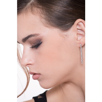 Diamant Tennis Ohrhänger Weißgold 18K