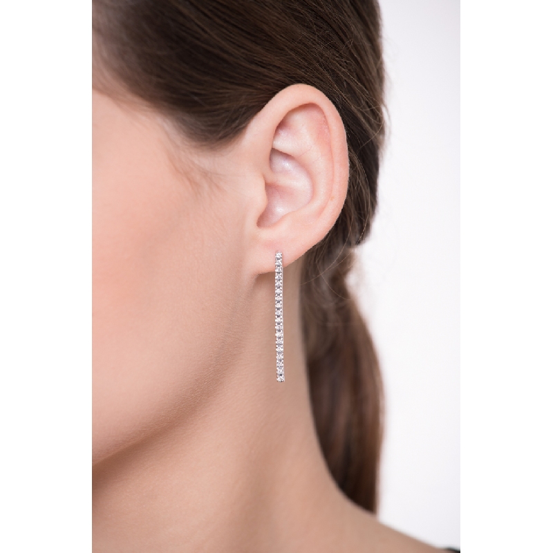 Diamant Tennis Ohrhänger Weißgold 18K