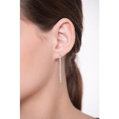 Diamant Tennis Ohrhänger Weißgold 18K