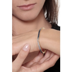 Tennisarmband aus Gelbgold 18K mit blauen Saphiren  2