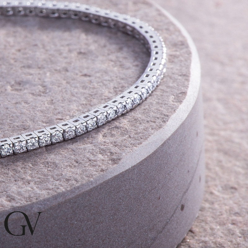 Tennis Armband mit Diamanten für Damen und Herren Weißgold Tennis Armband mit Diamanten für Damen und Herren Weißgold