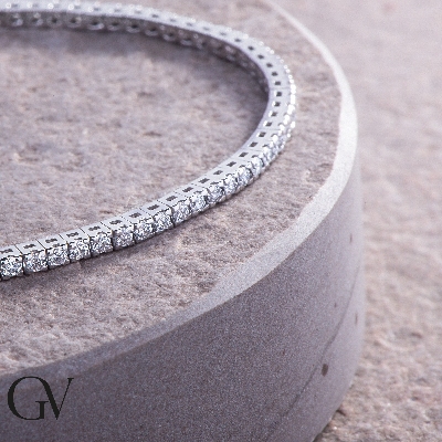 Tennis Armband mit Diamanten für Damen und Herren Weißgold