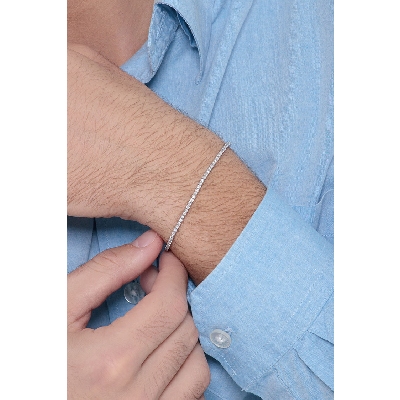 Tennis Armband mit Diamanten für Damen und Herren Weißgold