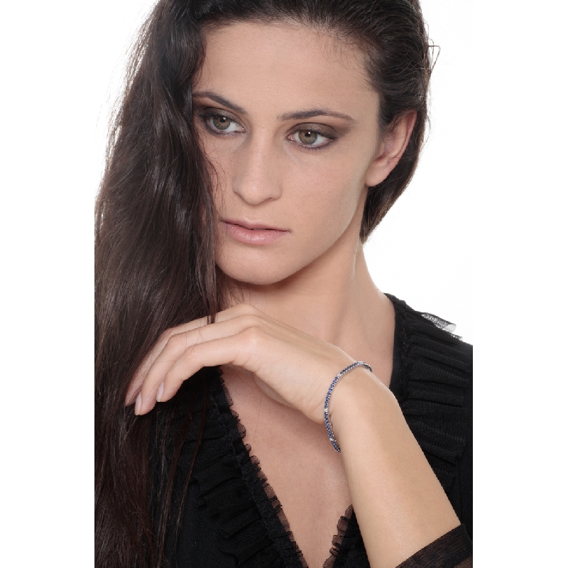 Tennisarmband Saphir blau Diamanten Weissgold
