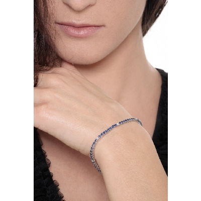 Tennisarmband Saphir blau Diamanten Weissgold