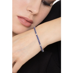 Tennisarmband Weißgold 18k mit blauen Saphiren und Brillanten  2