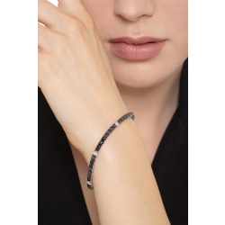 Herren Damen Tennis Armband mit Diamanten schwarz und weiß 2