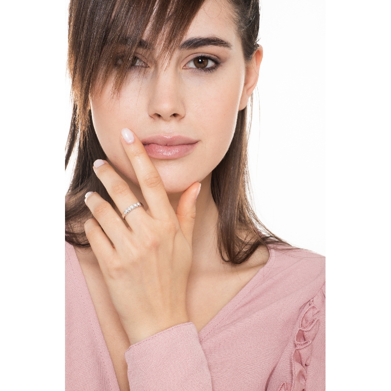 Halb Memoire Ring Damen Weißgold 750 Halb Memoire Ring Damen Weißgold 750