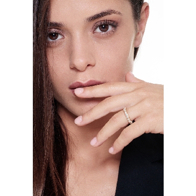 Memoire Ring aus Gelbgold 18K mit Diamanten 