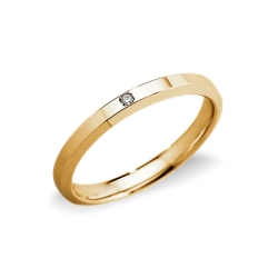 Gelbgold 18 Karat Ehering mit Diamant