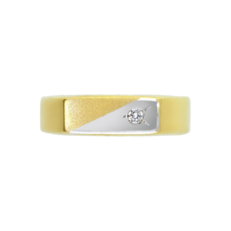 Herrenring aus 18K 750er Weiß- und Gelbgold Herrenring aus 18K 750er Weiß- und Gelbgold
