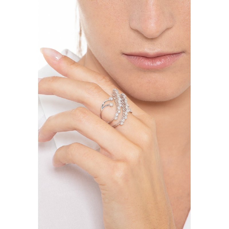 Weißgold 18K Designer Ring mit Diamanten Weißgold 18K Designer Ring mit Diamanten