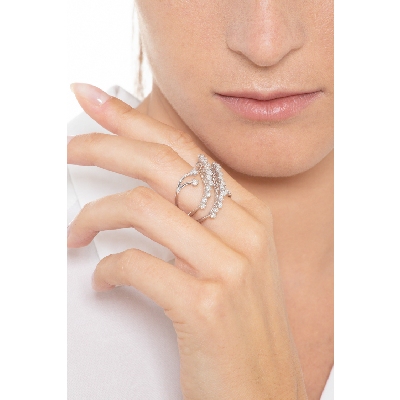 Weißgold 18K Designer Ring mit Diamanten