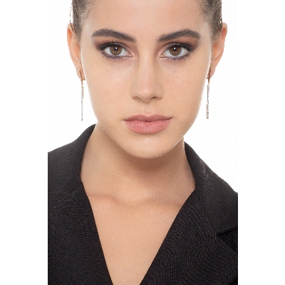 Ohrhänger aus Weißgold und Roségold 18K mit Diamanten