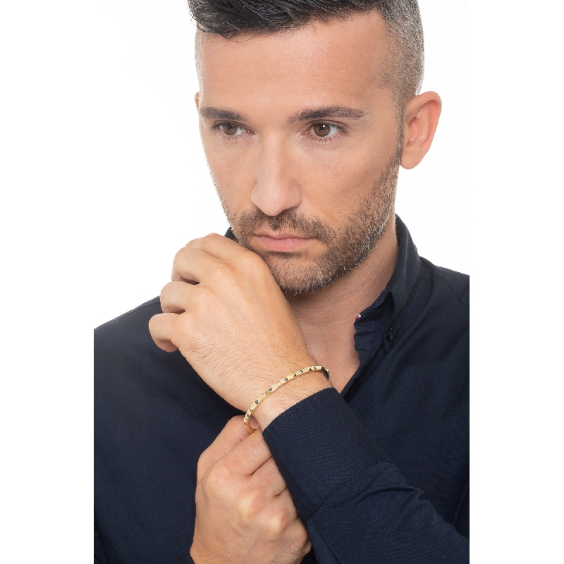 Armreif Gelbgold 750 Herren mit schwarzen Diamanten Armreif Gelbgold 750 Herren mit schwarzen Diamanten