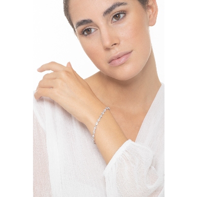 Halbstarres Armband Weißgold 18K mit Diamanten