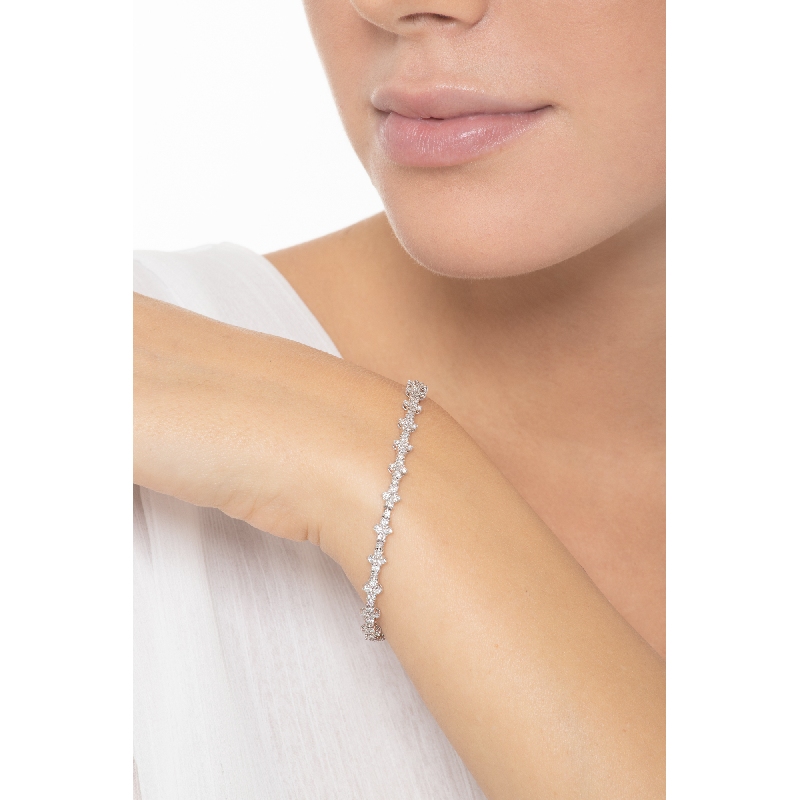 Halbstarres Armband Weißgold 18K mit Diamanten Halbstarres Armband Weißgold 18K mit Diamanten