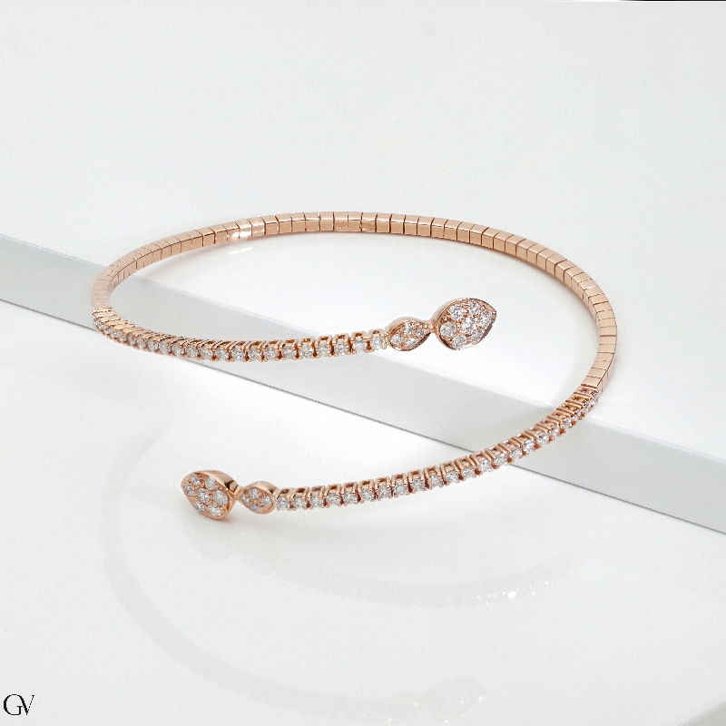 Roségold 18K Designer Armband mit Diamanten