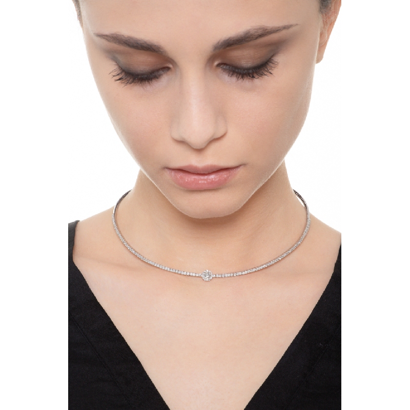 Weißgold 750 Chocker mit Diamanten