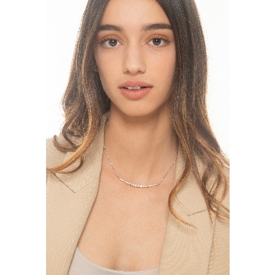 Elegante Kette Weißgold mit Stab aus Diamanten 