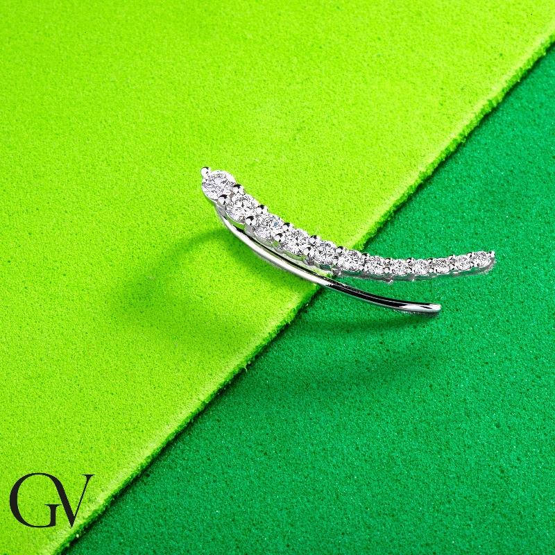 Weißgold einzelner Diamant-Ohrstecker linkes Ohr Weißgold einzelner Diamant-Ohrstecker linkes Ohr