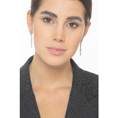 Ausgefallene Ohrhänger Weißgold 18K mit Diamanten