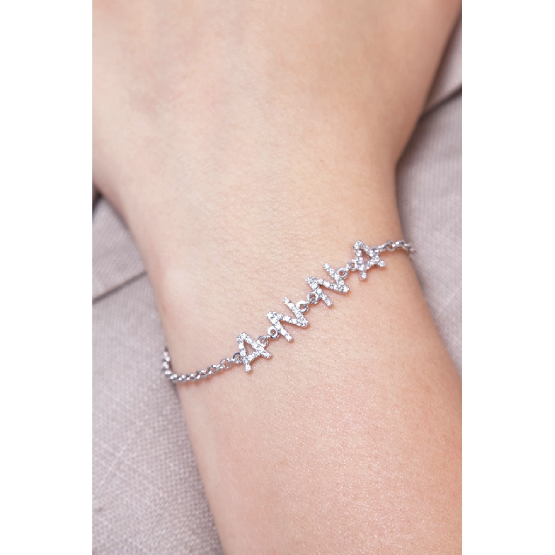 Armband aus Weißgold mit Namen ANNA aus Diamant-Buchstaben Armband aus Weißgold mit Namen ANNA aus Diamant-Buchstaben