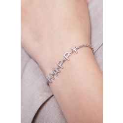 Buchstabenarmband HAPPY aus Weißgold und Diamanten 2