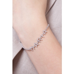 Armband personalisiert mit Namen MARIA aus Weißgold und Diamanten 2