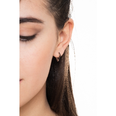 Ohrringe Weißgold mit schwarzen Diamanten in Rautenform