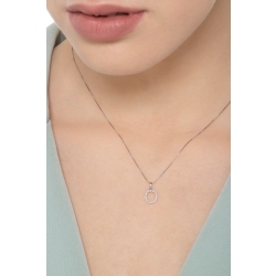 Kette mit Buchstabe O aus Weißgold und Diamanten 2