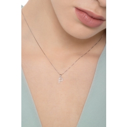 Kette mit Buchstabe P aus Weißgold und Diamanten 2