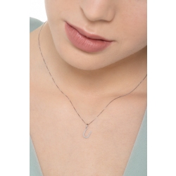 Kette mit Buchstabe U aus Weißgold und Diamanten 2