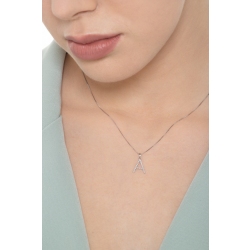 Kette mit Buchstabe A aus Weißgold und Diamanten 2