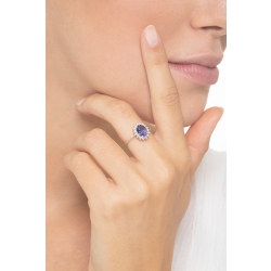 Ring Weißgold 750 mit Tansanit und Diamanten 2