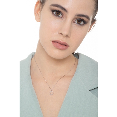 Buchstabenkette D Weißgold 18 K und Diamanten