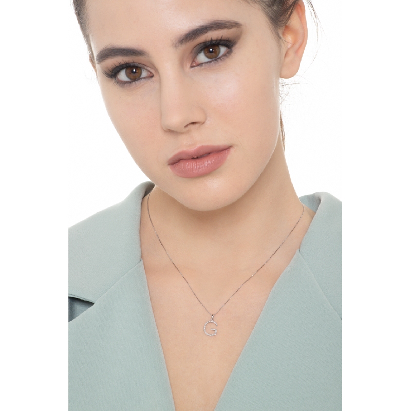 Buchstabenkette G Weißgold 750 aus Diamanten  Buchstabenkette G Weißgold 750 aus Diamanten