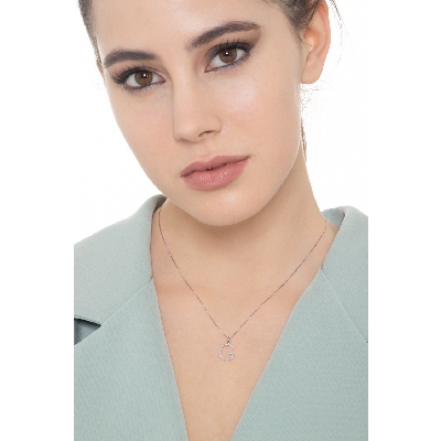 Buchstabenkette G Weißgold 750 aus Diamanten 