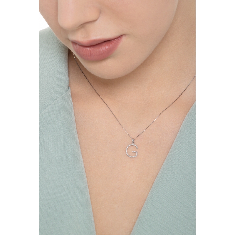 Buchstabenkette G Weißgold 750 aus Diamanten  Buchstabenkette G Weißgold 750 aus Diamanten