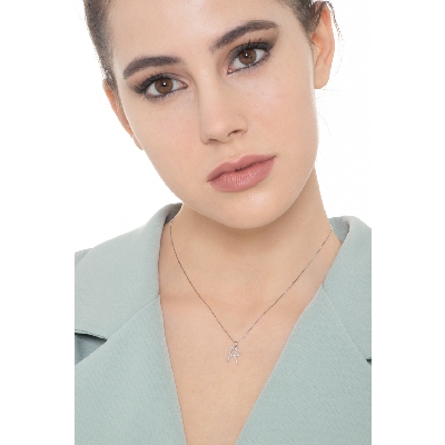 Buchstabenkette R aus Diamanten 750er Weißgold