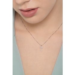 Kette mit Buchstabe T aus Weißgold und Diamanten, 1 cm 2